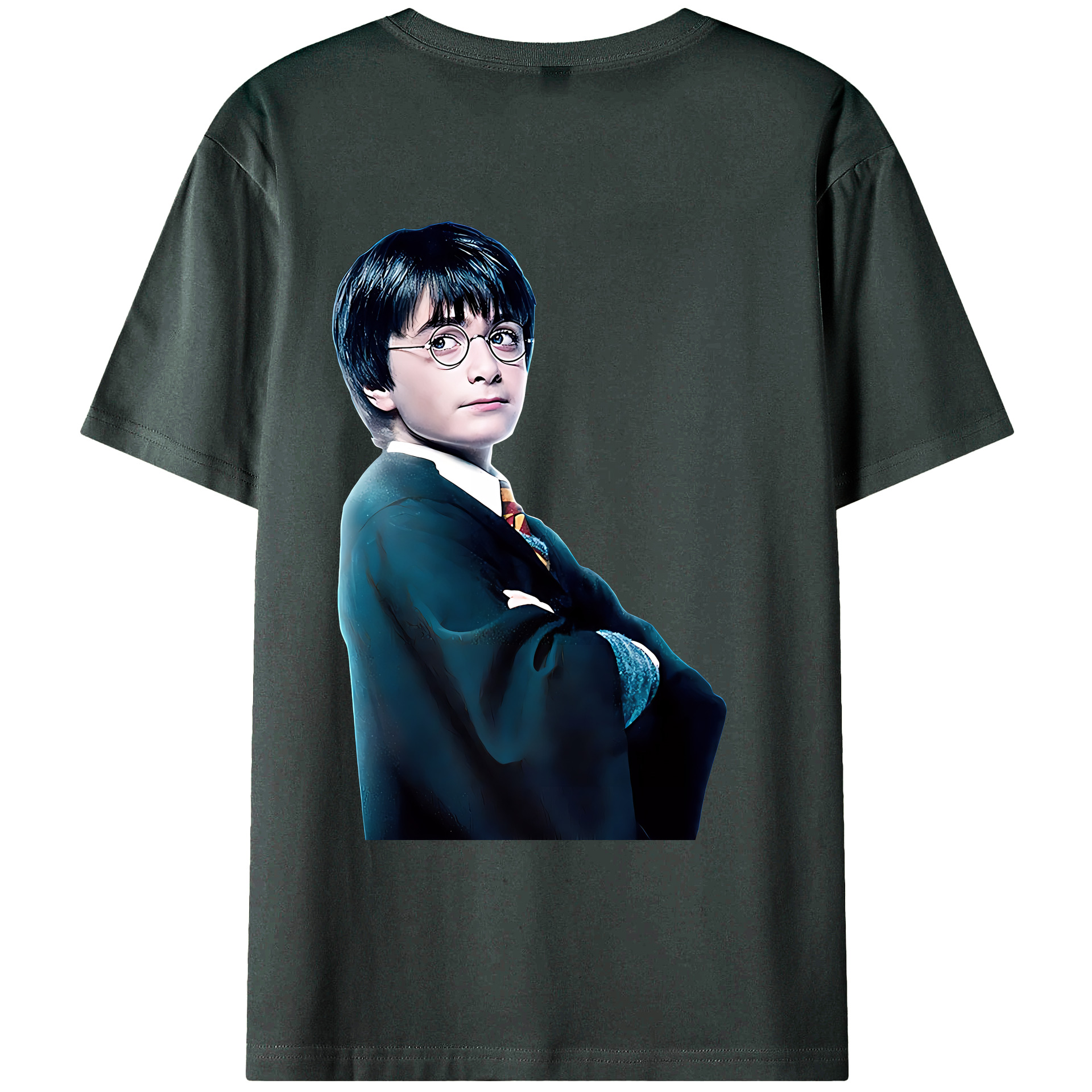 （画像用） Harry Potter ハリー・ポッターシリーズ 綿100％ メンズ半袖Tシャツ（バックプリント） 通気性